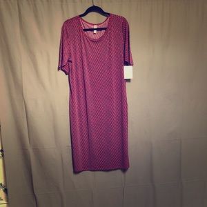 LuLaRoe Julia dress in 3X multicolored.